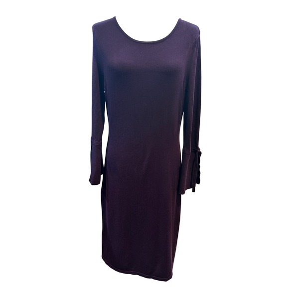 Purple Dress Long Sleeve Cocktail Party Bell Cuff Career Cute Sweater XL - Picture 1 of 6